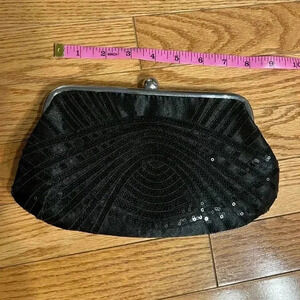 Jessica McClintock Black  Sequins CLUTCH HANDBAG EVENING BAG